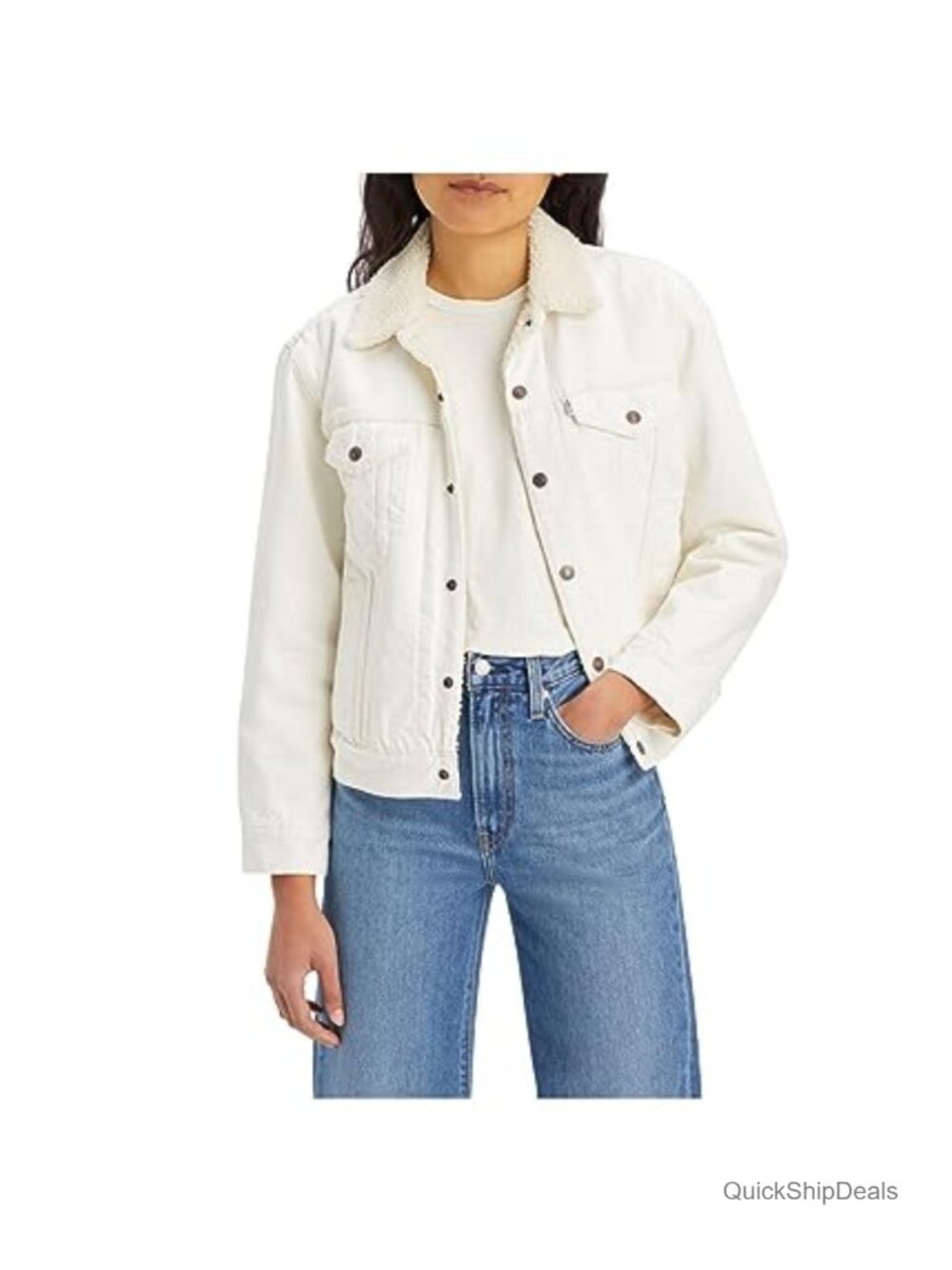 Levi's Premium Ex-Boyfriend Sherpa Trucker Denim Jacket